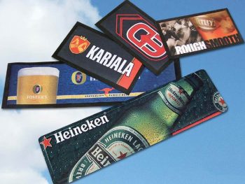 Non Skid Rubber Bar Runner With Custom Logo, Personalized Beer Mats