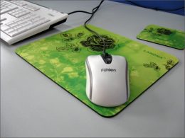 Natural Rubber Mouse Pad, Smooth Fabric Computer Mouse Mat 21x18cm