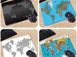 AY Hot Sales Rubber Black Mouse Mat Mousepad Word Map Anti-Slip Mouse Pad