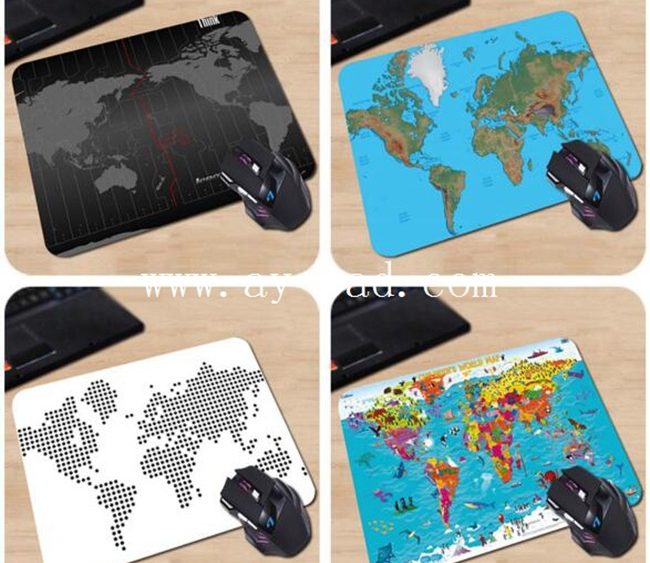 AY Hot Sales Rubber Black Mouse Mat Mousepad Word Map Anti-Slip Mouse Pad